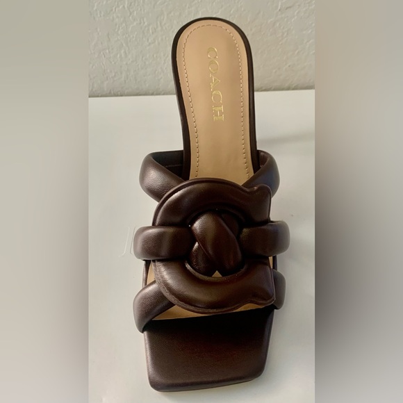 COACH KELLIE LEATHER SANDALS BRAIDED STRAPS-WOMEN- MAPLE - 9.5 - Picture 11 of 12